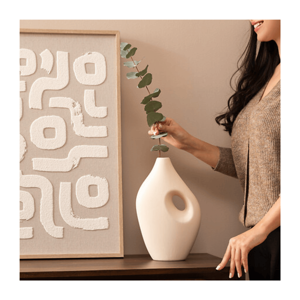 Alpha 55 Vase Nola 30 cm en Céramique Beige
