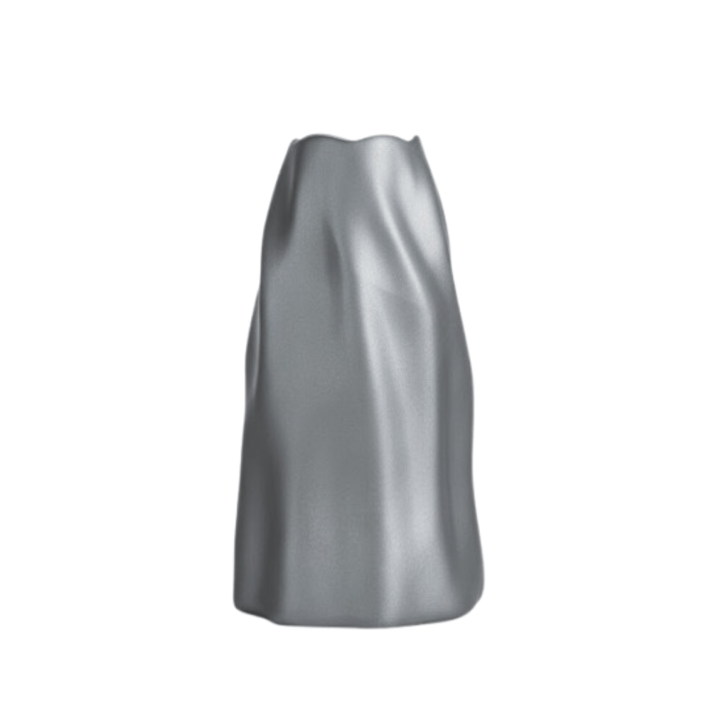 Alpha 55 Vase Organique Ondulé en Verre Gris – Élégance Moderne