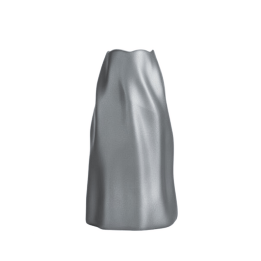 Alpha 55 Vase Organique Ondulé en Verre Gris – Élégance Moderne