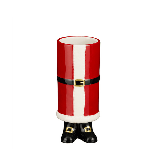 Alpha 55 Vase Père-Noël en Céramique Rouge – Déco Noël
