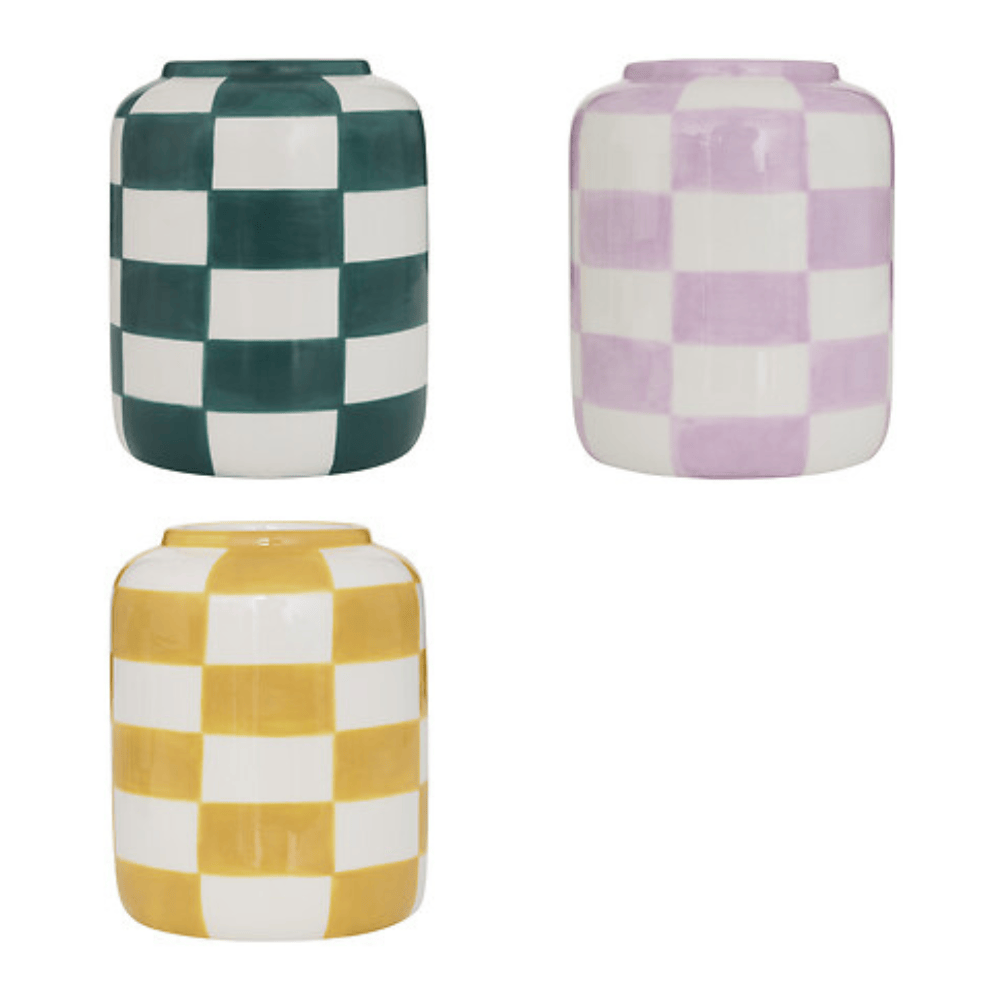 Alpha 55 Vase Poolside en céramique damier