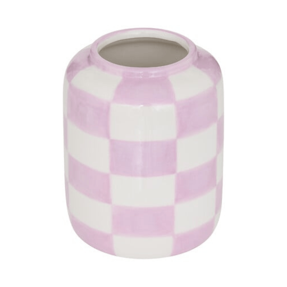 Alpha 55 Vase Poolside en céramique damier