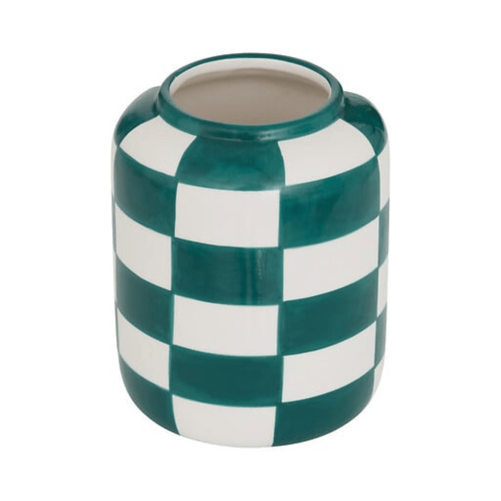 Alpha 55 Vase Poolside en céramique damier