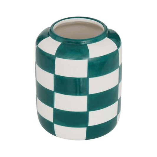 Alpha 55 Vase Poolside en céramique damier