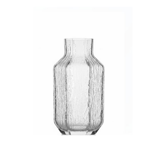 Alpha 55 Vase Rectangle Aplati en Verre Transparent – Relief Ondulé