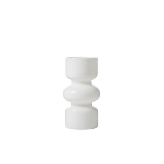 Alpha 55 Vase Totem en Verre Blanc – Design Moderne