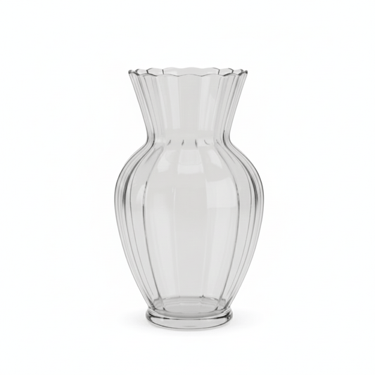 Alpha 55 Vase Tulipe Torsadé en Verre Transparent – Élégant