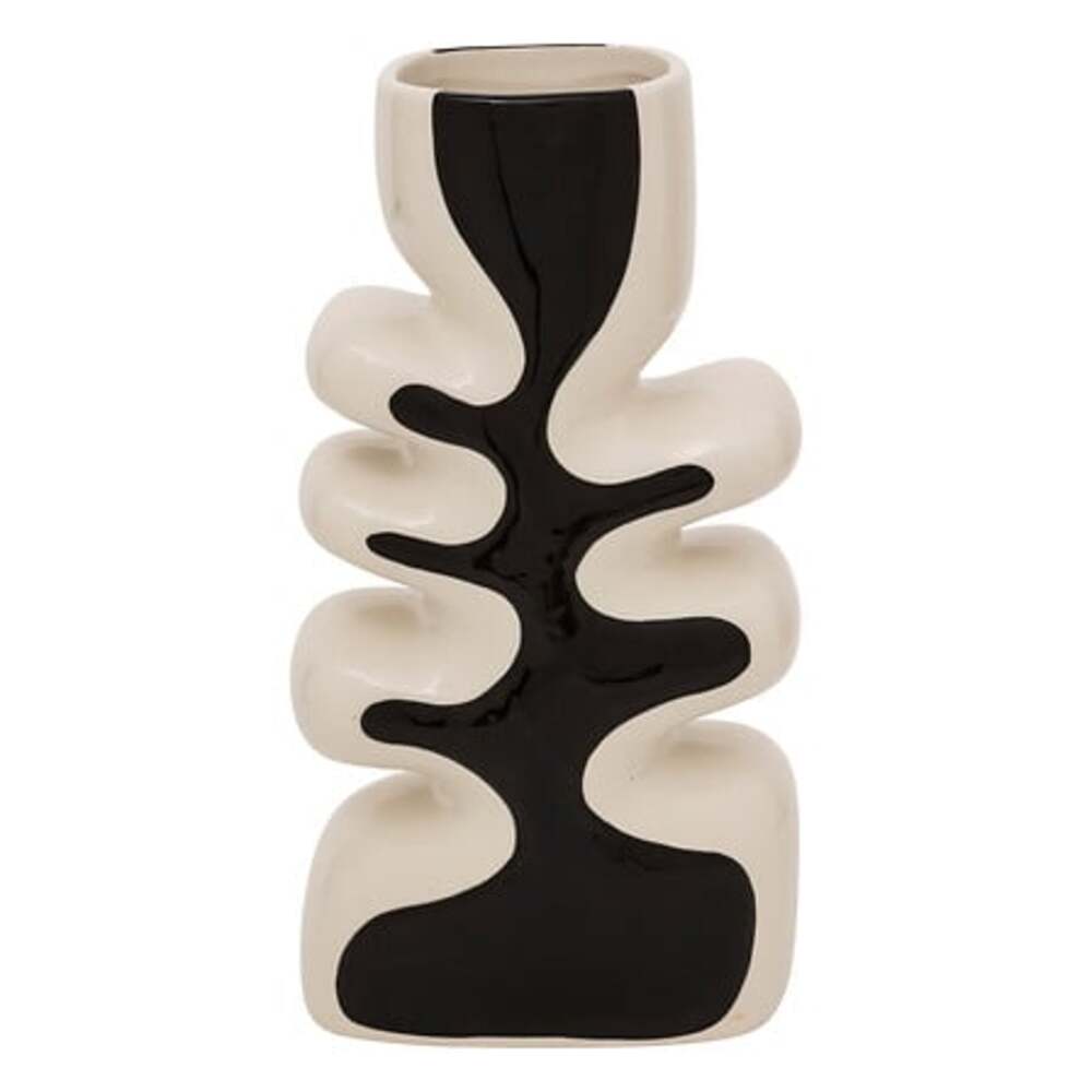Alpha 55 Vase Twisted Lime noir & blanc – Design moderne