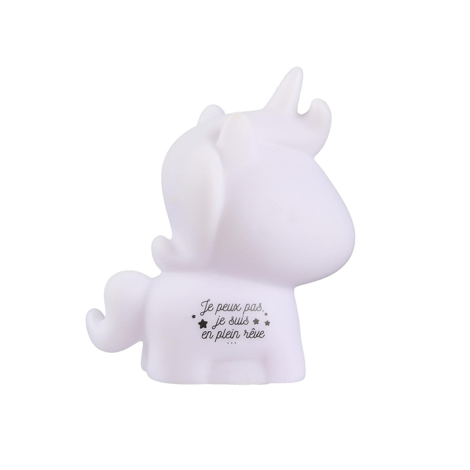 Alpha 55 Veilleuse licorne 10x7x4 cm blanc