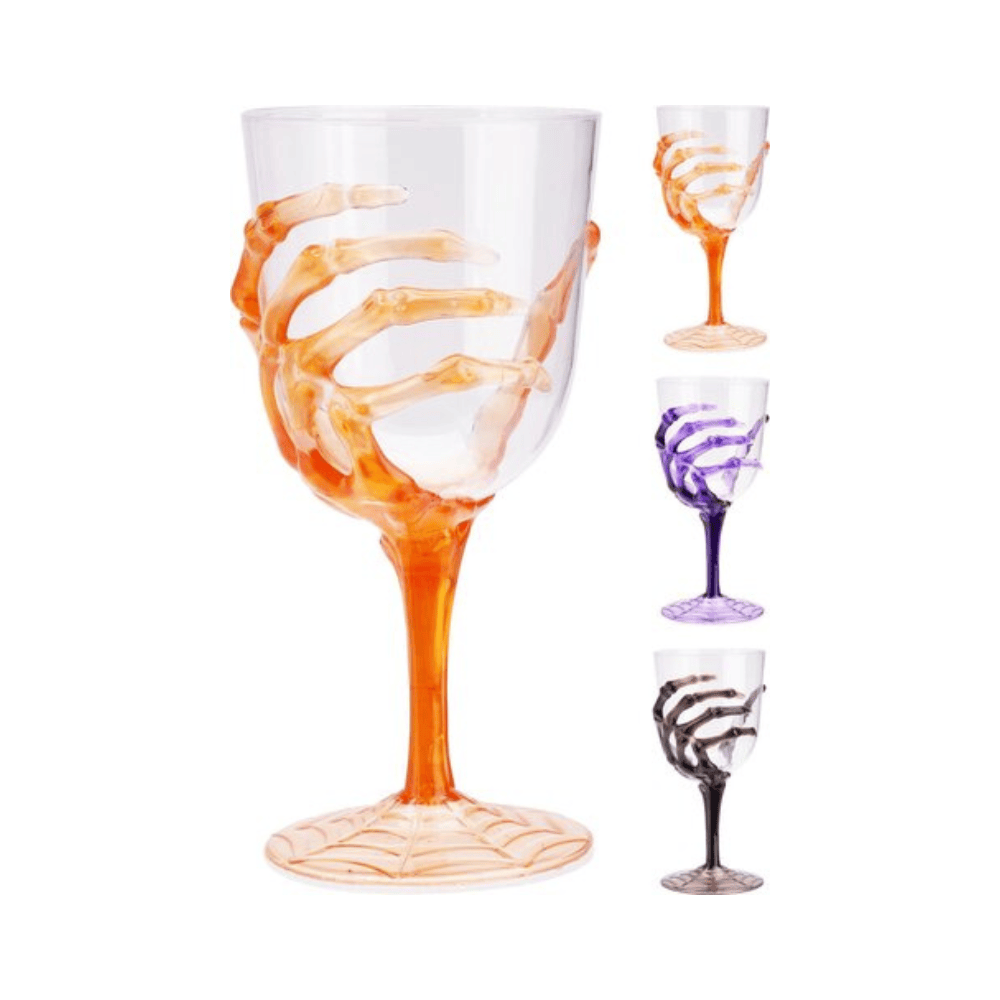 Alpha 55 Verre à Vin Squelette Plastique 430 ml – Halloween