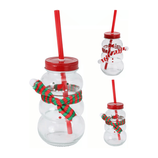 Alpha 55 Verre bonhomme de neige avec paille – Noël festif