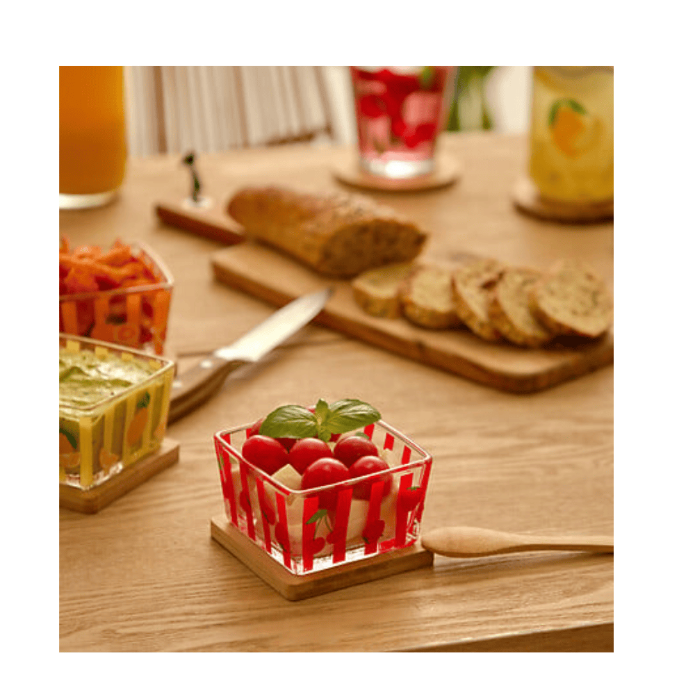 Alpha 55 Verrine tapas Fruity verre + cuillère & plateau