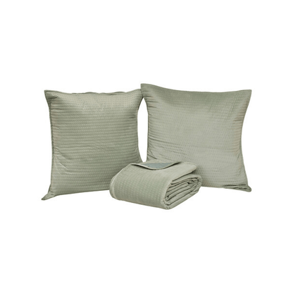 Alpha 55 Vert Céladon Dessus de lit Lilou 240 × 260 cm avec 2 taies d’oreiller