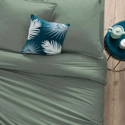 Alpha 55 Vert Céladon Housse de couette 2 Personnes en Coton  240 x 220 cm