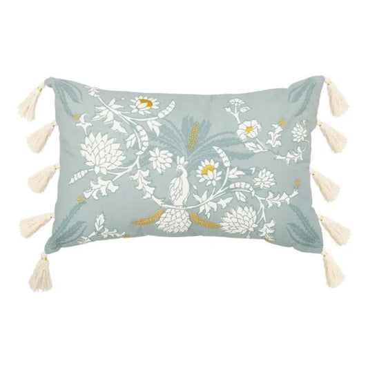 Alpha 55 Vert Coussin Déco Brodé "wild Romance"