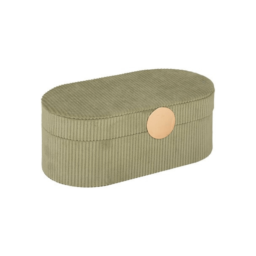 Alpha 55 Vert Kaki Boîte à Bijoux Enya Long 25,5 cm Velours