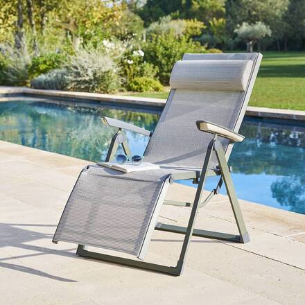 Alpha 55 vert lau Fauteuil de jardin inclinable en métal Decima 62 × 115 × 75,3 cm – vert lau