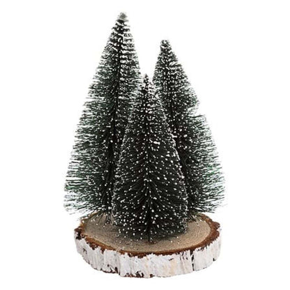 Alpha 55 vert Lot de 3 sapins verts sur rondin – Déco de table Noël