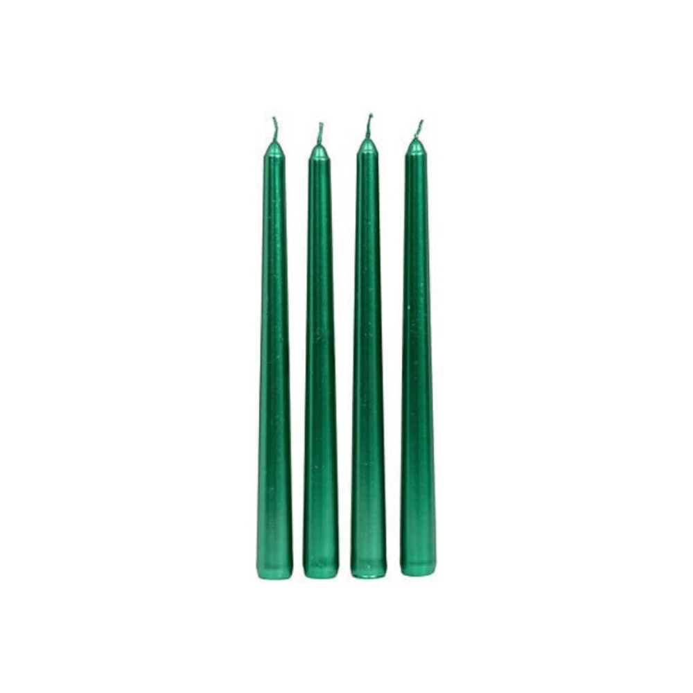 Alpha 55 Vert Lot de 4 bougies bâton 25 cm – Élégance satinée