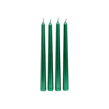 Alpha 55 Vert Lot de 4 bougies bâton 25 cm – Élégance satinée