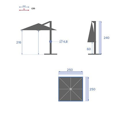 Alpha 55 Vert Olive Parasol déporté Manoa Ø241 cm Vert olive