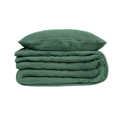 Alpha 55 Vert Parure de Lit 260 x 240 cm Double Gaze de Coton
