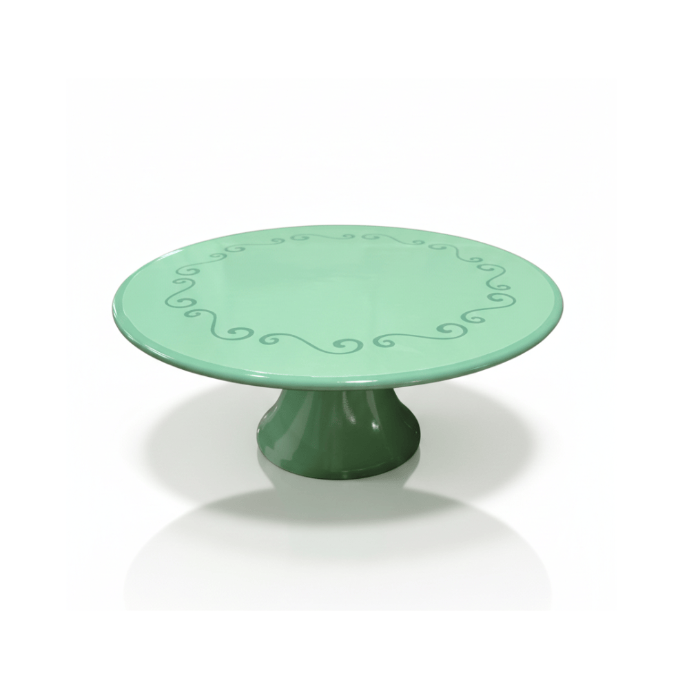 Alpha 55 Vert Plat à Gâteau sur Pied Bicolore – Design & Chic