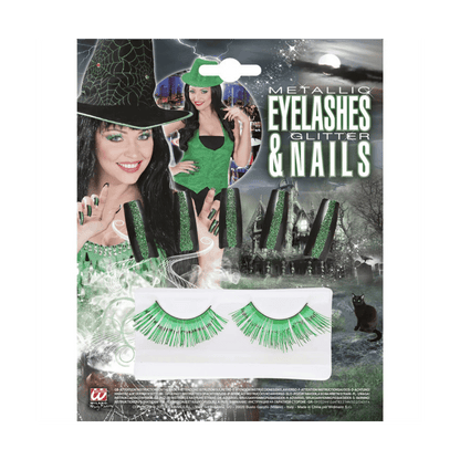 Alpha 55 Vert Set accessoires cils & ongles pailletés – Look festif