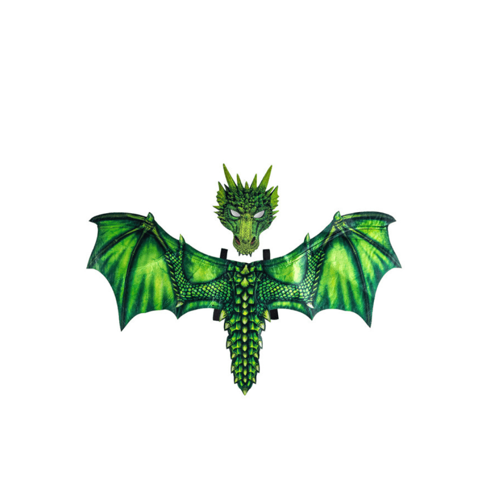 Alpha 55 Vert Set Ailes et Masque Dragon 2 Pièces – Déguisement