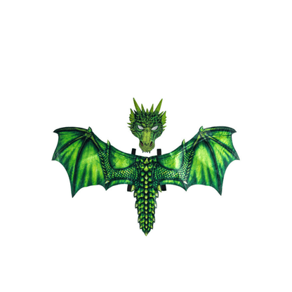 Alpha 55 Vert Set Ailes et Masque Dragon 2 Pièces – Déguisement