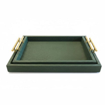 Alpha 55 vert Set de 2 Plateaux Finition Tissu – Chic