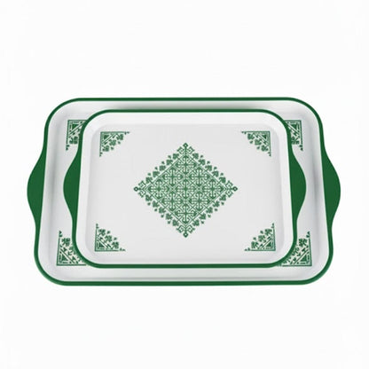 Alpha 55 Vert Set de 2 Plateaux Tarz – Élégance Traditionnelle