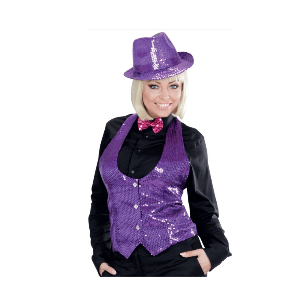 Alpha 55 Violet Gilet à sequins Glamour pour femme