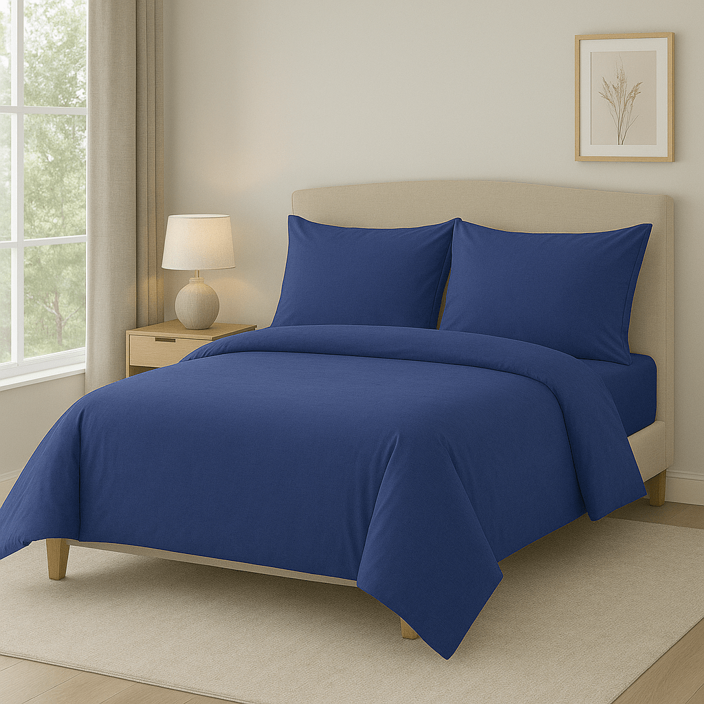 Alpha 55 Violet Parure de lit en coton avec 2 taies d'oreiller