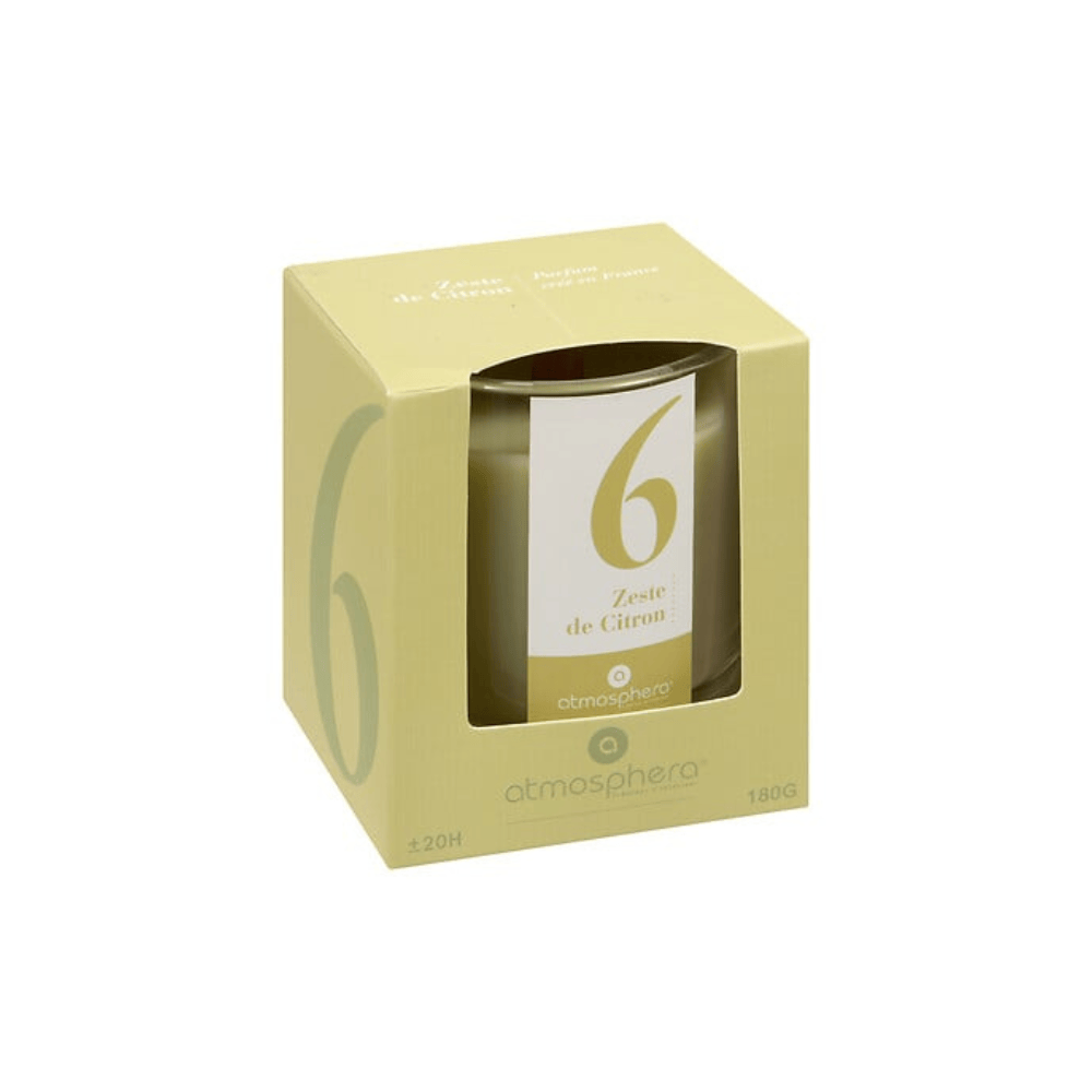 Alpha 55 Zeste de Citron Bougie Parfumée Numia 180 g avec Cloche en Verre