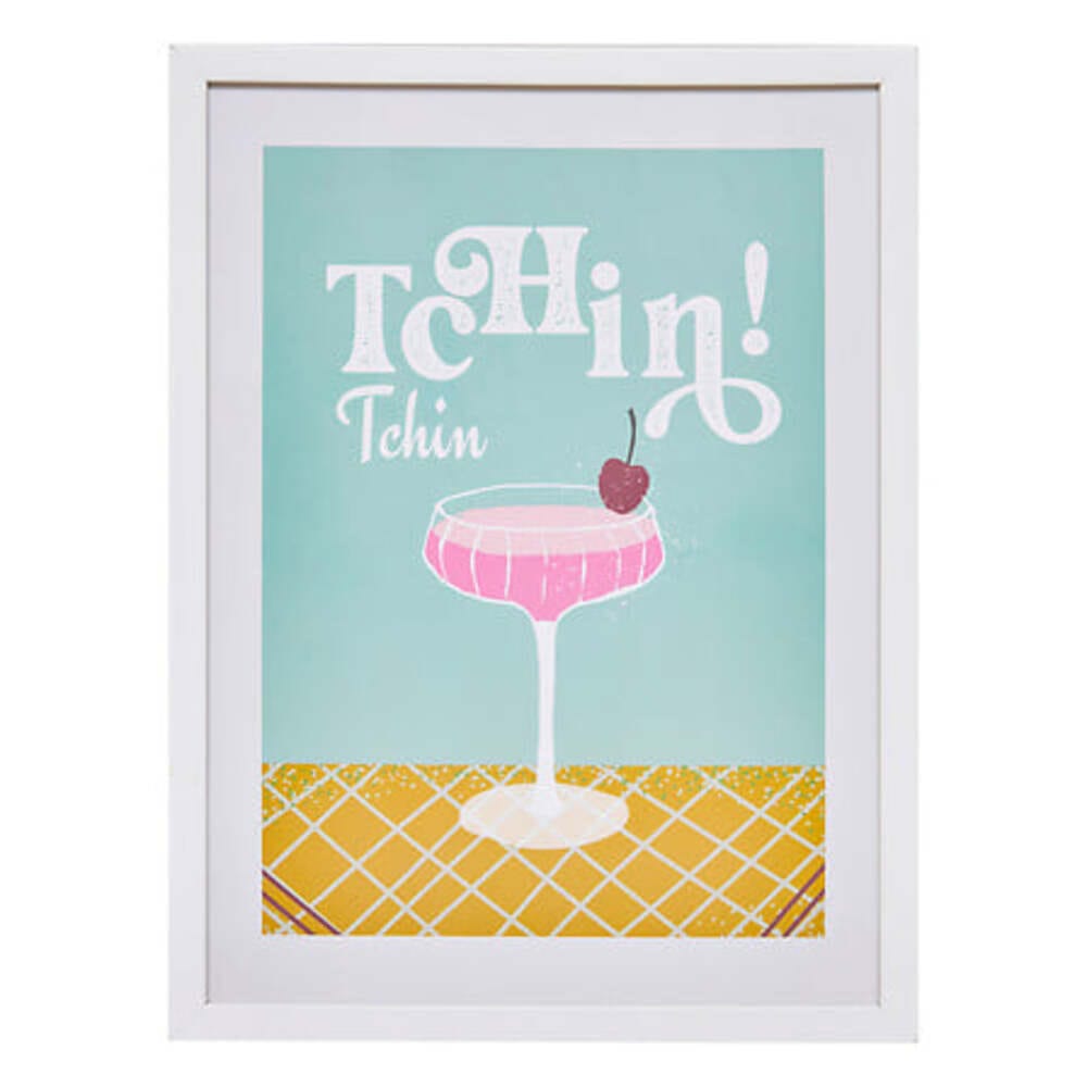 Alpha55 Affiche encadrée “Tchin Tchin Chéri” – Déco festive