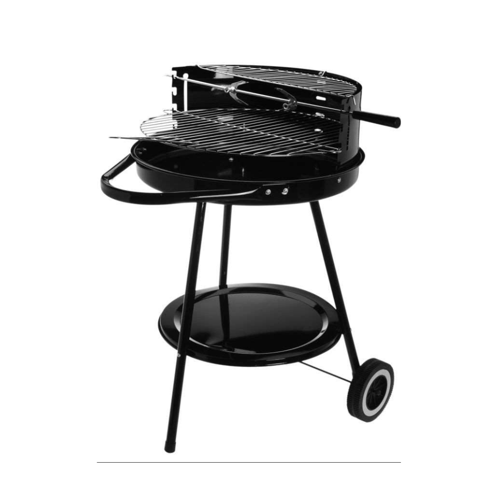 Alpha55 Barbecue rond 2 étages avec roues pratique
