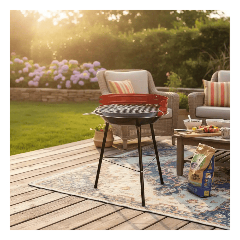 Alpha55 Barbecue rond rouge pratique extérieur