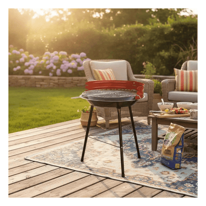 Alpha55 Barbecue rond rouge pratique extérieur