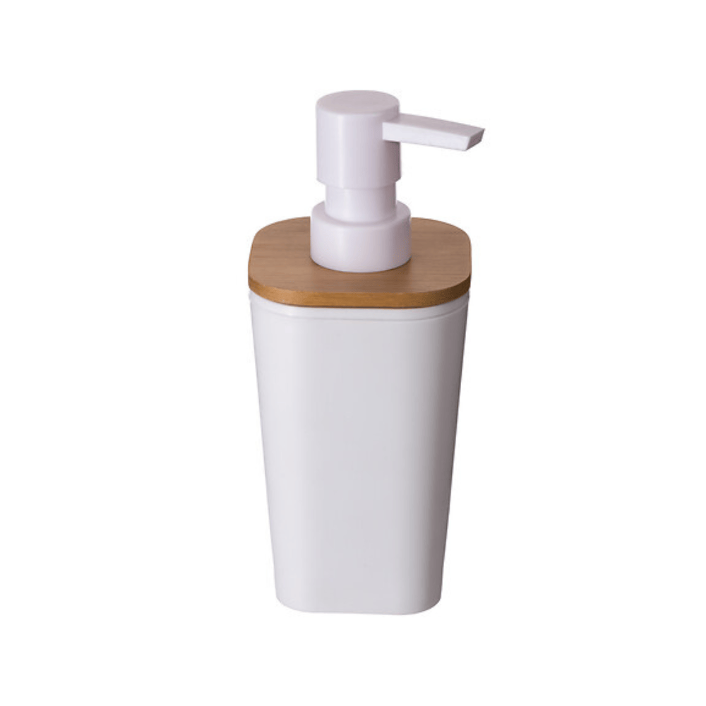 alpha55 Blanc Distributeur à Savon Natureo en Bambou Élégant