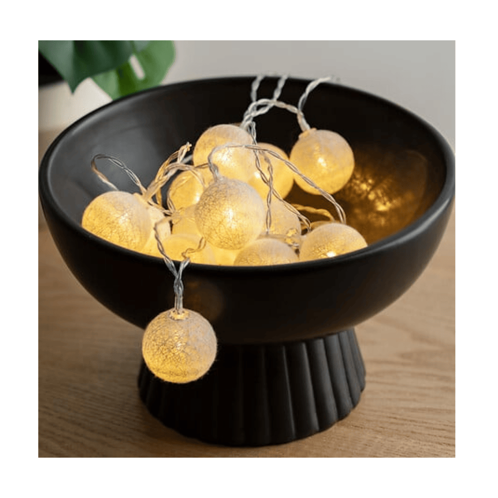 alpha55 Blanc Guirlande LED à pile Tara 16 boules – Déco lumineuse