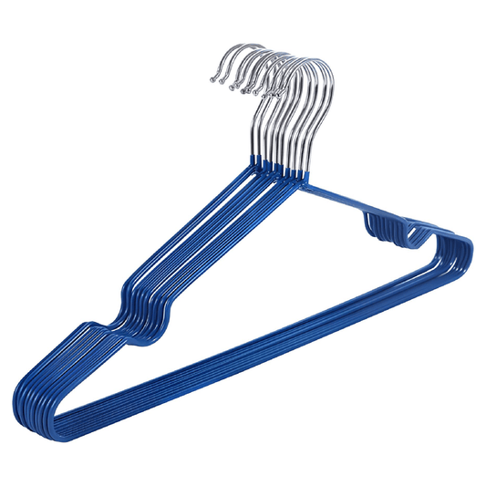 Alpha55 Bleu Set de 10 cintres en métal – Antiglisse