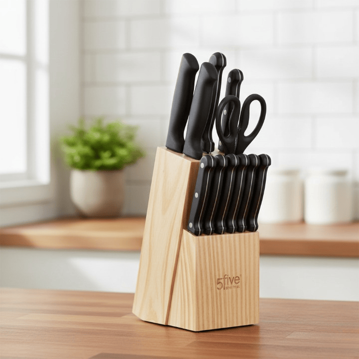 Alpha55 Bloc de 11 Couteaux & Accessoires Essentiel Black