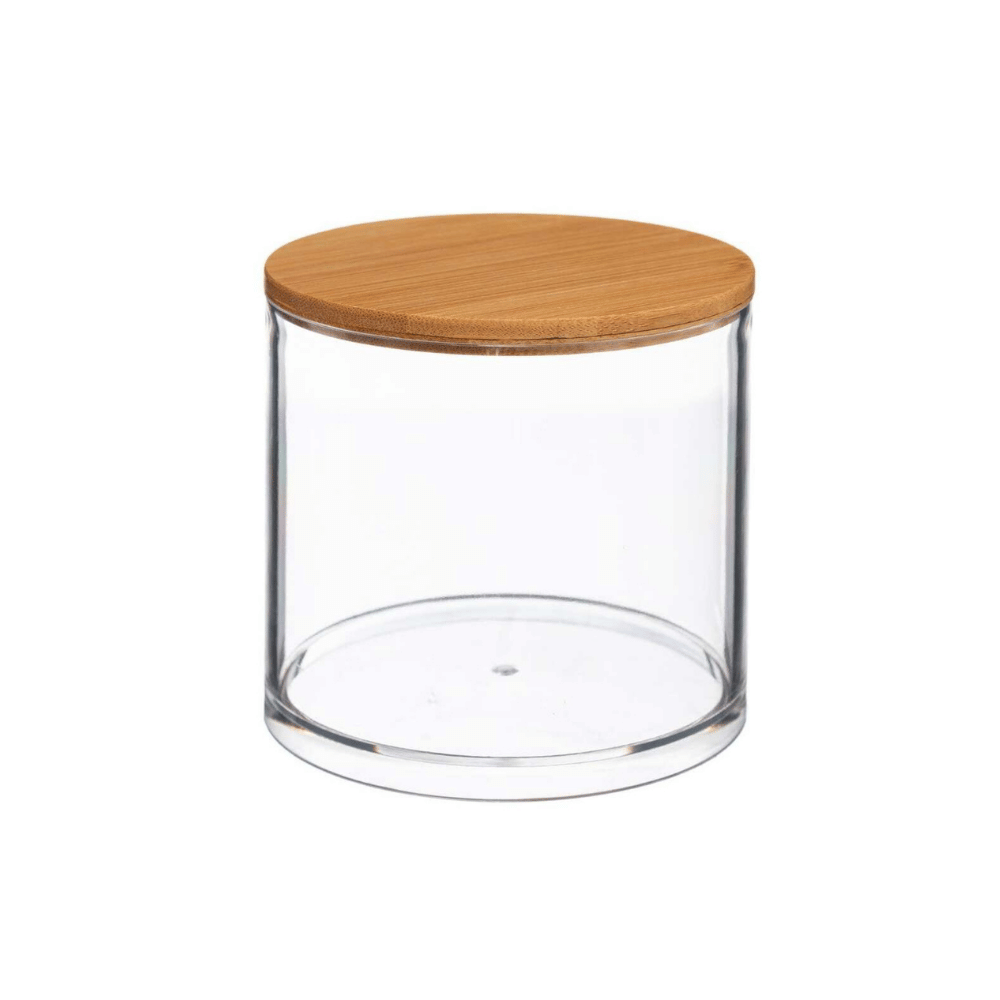Alpha55 Boîte à coton ronde en bambou