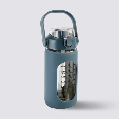 Alpha55 Bouteille en Verre & Silicone 1L – Pratique & Écologique