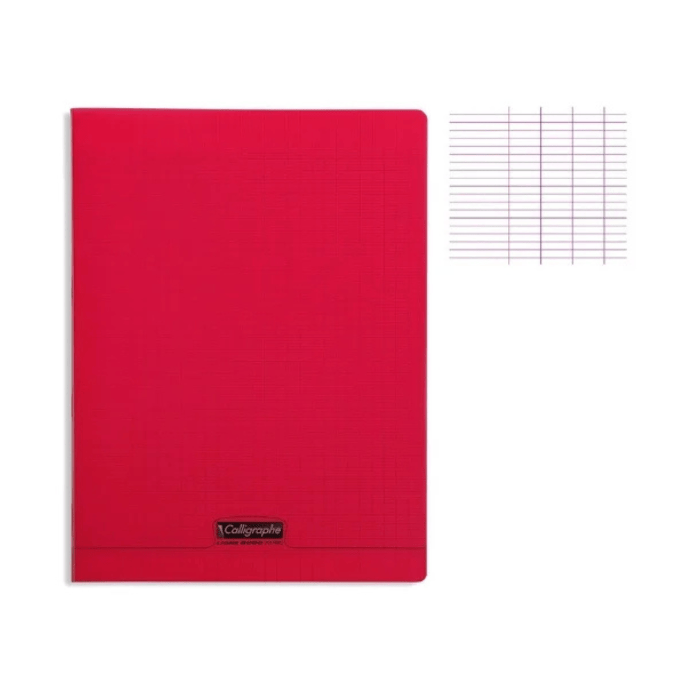 Alpha55 Cahier Calligraphe 140P Séyès Polypro Rouge