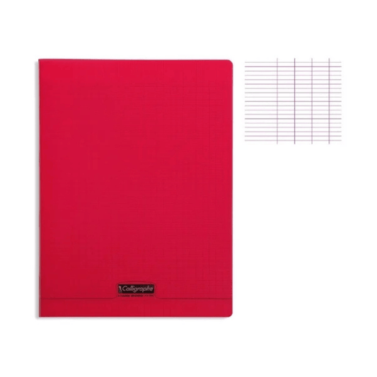 Cahier Calligraphe 140P Séyès Polypro Rouge — Alpha 55 Maroc