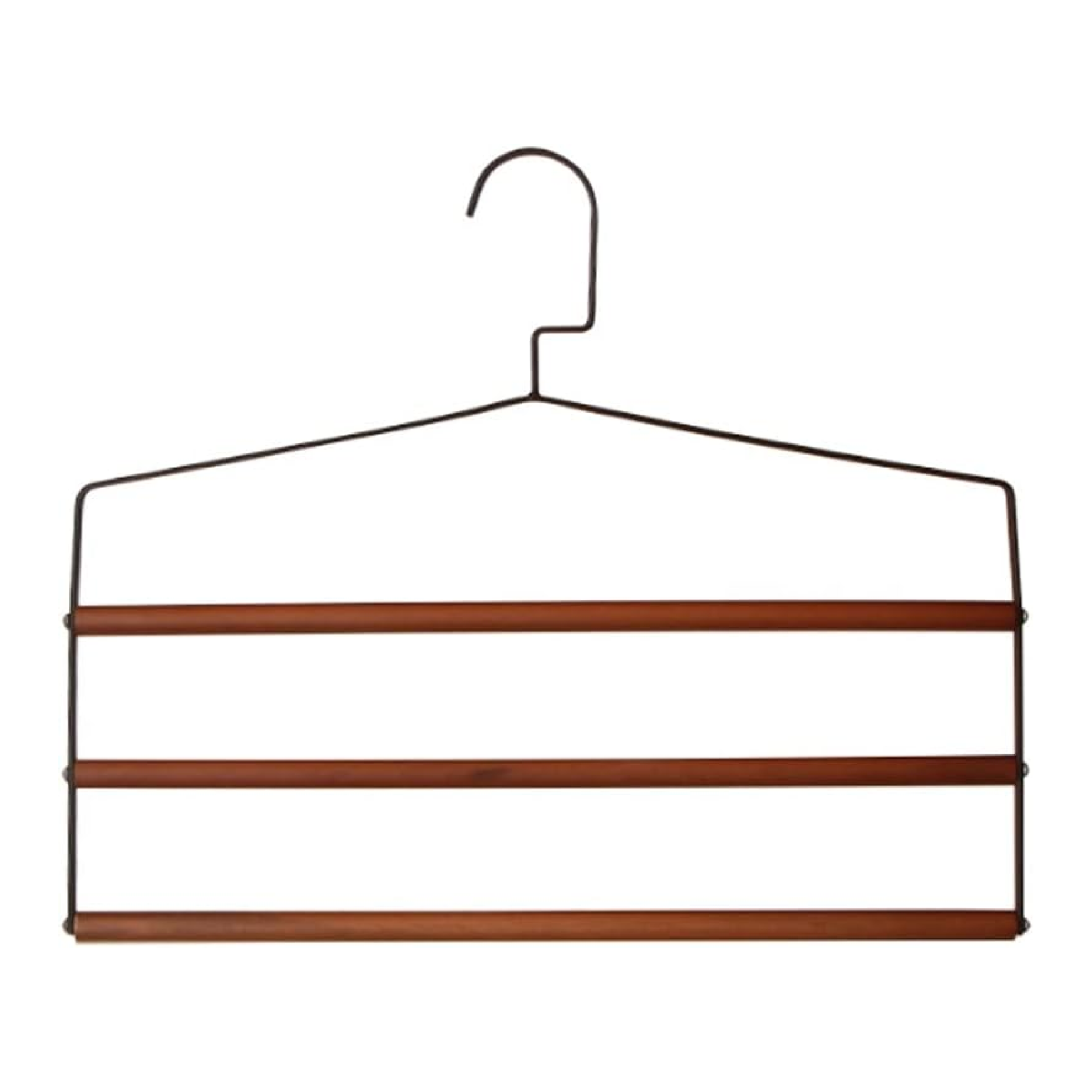 Alpha55 Cintre en métal & bois pour 3 pantalons – Gain de place