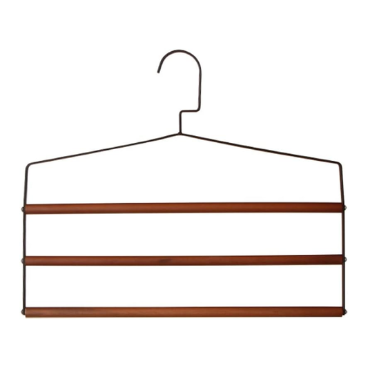 Alpha55 Cintre en métal & bois pour 3 pantalons – Gain de place