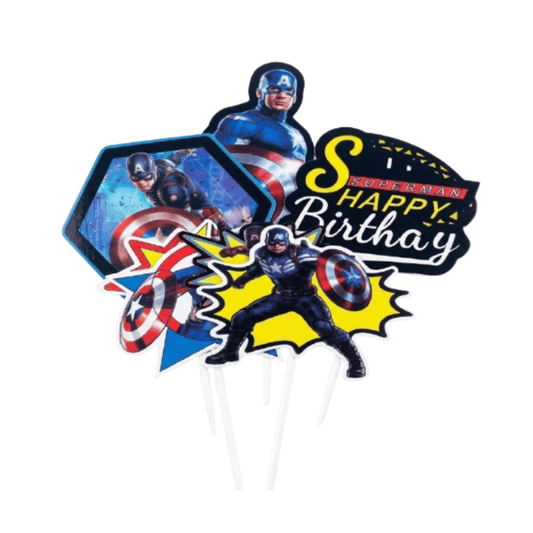 Alpha55 Déco gâteau 5 pièces Superman – Thème anniversaire